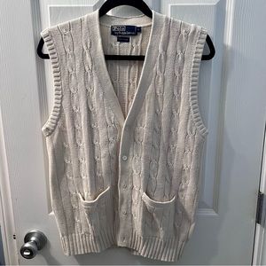 Vintage polo Ralph Lauren cotton button sweater vest medium